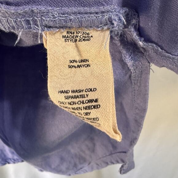 Soft Surroundings Linen Womens Medium Button Up Shirt Buttons Tunic Lagenlook - Picture 5 of 8